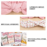 Lianfudai 3PC/lot Muslin Cotton Linen Baby Headband Newborn Knotted Hair Bow Turban Floral Print Headband Children Girls Hair Accessories