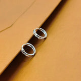 Lianfudai 1Pair Fashion Simple Small Hoop Earrings For Women Men Shiny Zircon Round Circle Ear Bone Nail Ear Piercing Jewelry