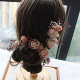 Lianfudai Bride Mori Headdress Dry Lace princess flower Hair Pinch Set Korean bridal Wedding hair Jewelry