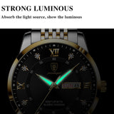 Lianfudai watches for men smart watch Men Watch Stainless Steel Top Quailty Luxury Push Button Hidden Clasp Waterproof Luminous Date Week Sport Wrist Watches
