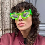 Lianfudai  UV400 Protection Y2K Punk Sunglasses Futuristic Colorful Irregular Sun Glasses Eyewear for Women & Men Glasses