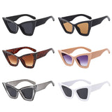 Lianfudai  Oversized Cat Eye Sunglasses Trendy UV400 Beach Travel Punk Sun Glasses Streetwear Eyewear for Women & Men Glasses