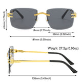 Lianfudai  UV400 Protection Rimless Square Sunglasses Vintage Y2K Eyewear Frameless Sun Glasses for Women & Men Glasses