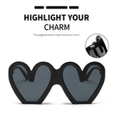 Lianfudai  Fashion Peach Heart Sunglasses 2024 Funny Outdoor Street Photo Eyelasses Women Men Party Accessories Large Frame Sun Glasses Glasses