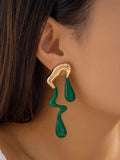 Lianfudai 2024 New Lrregular Geometric Drop Earrings