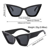 Lianfudai  Oversized Cat Eye Sunglasses Trendy UV400 Beach Travel Punk Sun Glasses Streetwear Eyewear for Women & Men Glasses