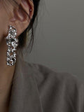 Lianfudai 2024 New Original Stylish S925 Silver Needle Hollow Irregular Geometry Earrings