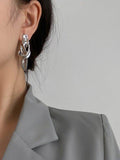 Lianfudai 2024 New Original Stylish Solid Color Irregular Geometric Earrings