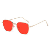 Lianfudai  UV400 Protection Square Sunglasses Fashion Metal Frame Oversized Eyewear Trendy Sun Glasses for Women & Men Glasses