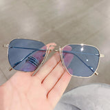 Lianfudai  UV400 Protection Square Sunglasses Fashion Metal Frame Oversized Eyewear Trendy Sun Glasses for Women & Men Glasses