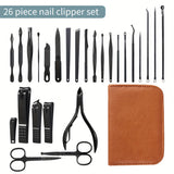 Lianfudai 26 Pcs Professional Nail Cutter Pedicure Scissors Set Stainless Steel Portable Manicure Nail Clipper Tool Set