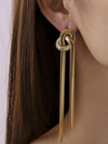 Lianfudai 2024 New Original Stylish Copper Tassels Earrings