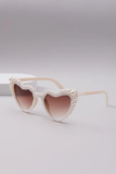 Lianfudai Remotenasa New Fashionable Pearl Sun Glasses Women Heart Shaped Party Peach Eyewear Adult Sunglasses Pearl Cross-border Trendy Wholesale Glasses