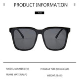 Lianfudai Remotenasa Plastic Square Frame Sunglasses Unisex UV400 Protection Black Shades Fashionable Beach Sunshade Glasses