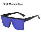 Lianfudai  One Piece Oversized Sunglasses Fashion Cool UV400 Protection Flat Top Sun Glasses Eyewear for Women & Men Glasses