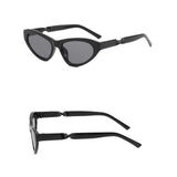 Lianfudai  Retro Cat Eye Sunglasses 2024 Colorful Uv-proof Punk Hip Hop Eyeglasses Dough Twist Mirror Leg Small Frame Sunglasses Outdoor Glasses