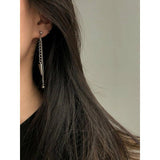 Lianfudai 2024 New 1 Pcs Normcore Punk Tasseled Earrings