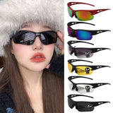 Lianfudai  Cycling Sports Sunglasses Trendy Plastics Fishing Oval Shades Driving Y2K Sunglasses for Men Women Glasses