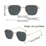 Lianfudai  UV400 Protection Square Sunglasses Fashion Metal Frame Oversized Eyewear Trendy Sun Glasses for Women & Men Glasses