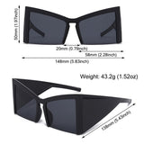 Lianfudai  Oversized Semi-Rimless Cat Eye Sunglasses Retro Big Frame Wide Leg Y2k Shades Eyewear for Women & Men Glasses