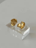 Lianfudai 2024 New Gold Minimalist Ruched Earrings