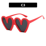 Lianfudai  Fashion Peach Heart Sunglasses 2024 Funny Outdoor Street Photo Eyelasses Women Men Party Accessories Large Frame Sun Glasses Glasses