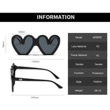 Lianfudai  Fashion Peach Heart Sunglasses 2024 Funny Outdoor Street Photo Eyelasses Women Men Party Accessories Large Frame Sun Glasses Glasses