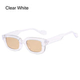 Lianfudai  Ins Trending Small Rectangle Sunglasses Candy Colors Beach Travel Streetwear Shades UV400 Protection Eyewear for Women & Men Glasses