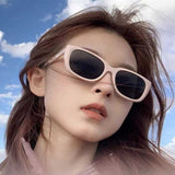 Lianfudai  Summer Square Frame Sunglasses New UV400 Fashion Sun Shade Eyewear Travel Beach Eyewear Outdoor Cat Eye Sun Glasses Glasses