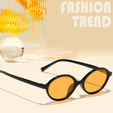 Lianfudai  Small Frame Small Round Sunglasses New Travel UV400 Protection Shades Plastics Oval Sunglasses for Men Women Glasses