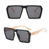 Lianfudai  Sun-Protective Square Frame Sunglasses Sweet Style Punk Black Shades Glasses UV400 Summer Accessories Driving Glasses Outdoor Glasses