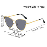 Lianfudai  Square Frame Cat Eye Sunglasses Beach Travel Streetwear Ocean Lenses Metal Frame Sun Glasses UV400 Protection Sun Glasses Glasses