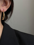 Lianfudai 2024 New Stylish Normcore Geometric Earrings Accessories