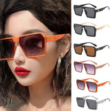 Lianfudai  Sun-Protective Square Frame Sunglasses Sweet Style Punk Black Shades Glasses UV400 Summer Accessories Driving Glasses Outdoor Glasses