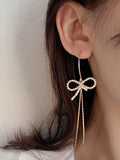 Lianfudai 2024 New Long Bow Earrings