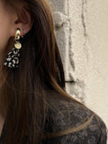 Lianfudai 2024 New Original Vintage Leopard Tasseled Earrings Accessories