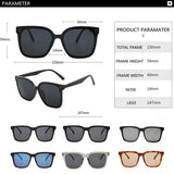 Lianfudai Remotenasa Plastic Square Frame Sunglasses Unisex UV400 Protection Black Shades Fashionable Beach Sunshade Glasses