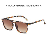 Lianfudai Remotenasa Vintage Square Frame Sunglasses New Women Double Beam Leopard Eyeglasses  Fashion Lady Outdoor Shade Eyewear UV400 Sun Glasses Glasses