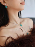 Lianfudai 2024 New Premium Green Semi-Precious Stone Adjustable Necklace Earrings