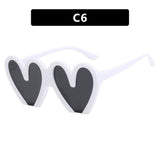 Lianfudai  Fashion Peach Heart Sunglasses 2024 Funny Outdoor Street Photo Eyelasses Women Men Party Accessories Large Frame Sun Glasses Glasses