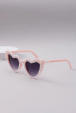 Lianfudai   New Fashionable Pearl Sun Glasses Women Heart Shaped Party Peach Eyewear Adult Sunglasses Pearl Cross-border Trendy Wholesale Glasses