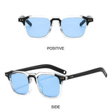 Lianfudai Remotenasa UV400 Square Sunglasses Trendy Vintage Cool Hip Hop Shades Retro Eyewear for Women & Men Glasses