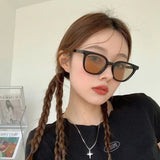 Lianfudai  New Retro Square Sunglasses Women Men Fashion Small Frame Eyeglasses UV400 Eyewear Outdoor Hip Hop Sun Glasses Glasses