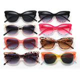 Lianfudai  Small Frame Cat Eye Shape Sunglasses Retro UV400 Colorful 90s Glasses Sun Protection Sun Glasses for Women Glasses