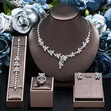 Lianfudai Classic rectangular cubic zirconia wedding necklace and earring set Dubai Nigeria CZ Bridal Jewelry Set