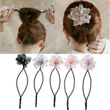 Lianfudai DIY Woman Flower Donuts Twist Headband Magic Hair Bun Maker Hairstyle Tool Pearl Hair Maker Tools Hair Accessories