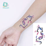 Lianfudai 1Pcs Small Panda Waterproof Temporary Tattoos Black Snake Cat Fox Tattoo Stickers Body Art Fake Taty Cute Tattoos For Men Women