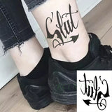 Lianfudai Waterproof Temporary Tattoo Sticker English Letter Words Arrow Fashion Pattern Flash Tatoo Fake Tatto for Women Men