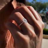 Lianfudai Hot Sale 925 Sterling Silver Wedding Rings Finger Luxury oval cut 3ct Diamond Rings For Women Engagement gemstone Jewelry Anel