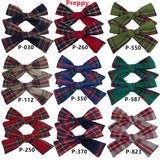 Lianfudai 2 PCS 4 inches Plaid Festive Accessories Tartan Bow Hair Clips Scottish Bow Barrettes for Kids Baby Girls